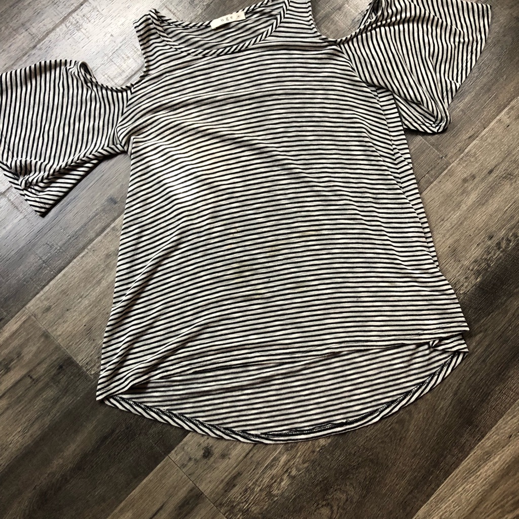 Striped Cold Shoulder Top